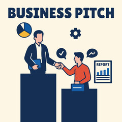 business pitch illustration for  website element