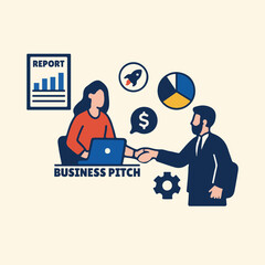 business pitch illustration for  website element