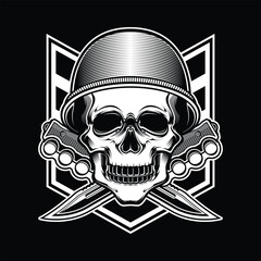 skull and bayonet military head logo