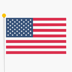 Obraz premium American Flag: A vibrant display of the United States flag, symbolizing freedom, unity, and national pride. The flag's iconic design with stars and stripes stands as a testament to American heritage.