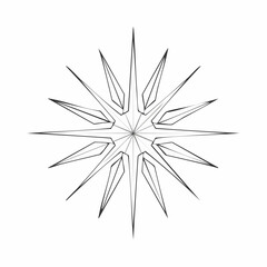 Fototapeta premium Star Diagram Silhouette: A clean, minimalist rendering of a star, showcasing sharp angles and a symmetrical design.