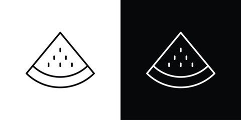 Fototapeta premium Watermelon slice icon Editable stroke vector pack, suitable for web designs.