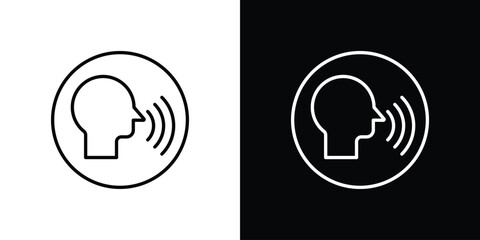 Voice control icon Editable stroke vector pack, suitable for web designs.