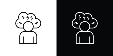 Stress icon Editable stroke vector pack, suitable for web designs.