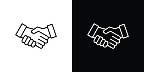 Shake hands icon Editable stroke vector pack, suitable for web designs.