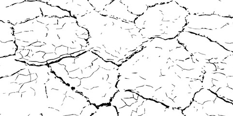 High-contrast cracked dry earth texture showing detailed drought patterns. Ideal for backgrounds, environmental themes, natural disasters, and climate change-related design.
