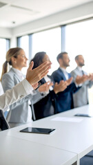 Fototapeta premium Menschen im Business Meeting applaudieren 