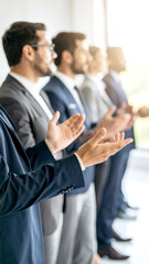 Obraz premium Menschen im Business Meeting applaudieren 