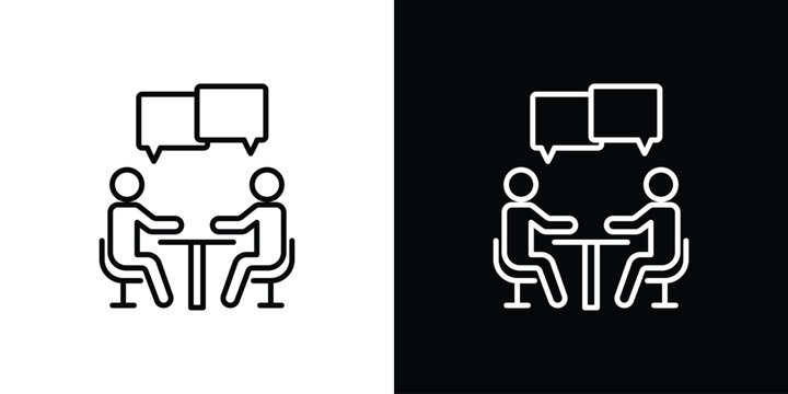 Job interview icon Editable stroke vector pack, suitable for web designs.