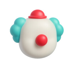 Face clown red white transparan