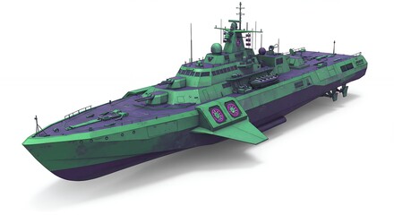Futuristic military vessel illustration