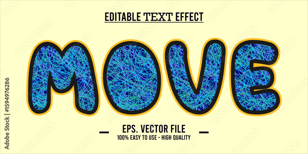 Poster move editable text effect concept