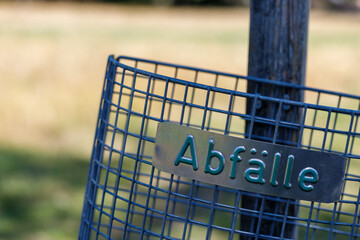 Blue Wire Waste Basket with 