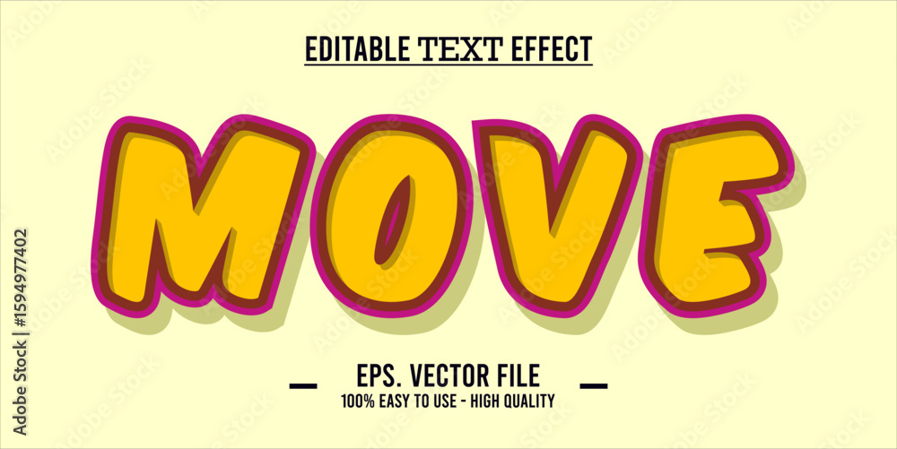 Poster move editable text effect concept