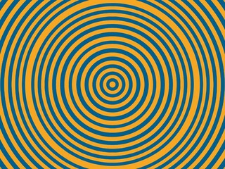 Abstract background with concentric circles in bold orange and teal, creating a mesmerizing effect.