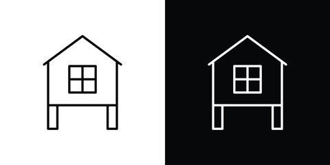 Chicken coop icon Editable stroke vector pack, suitable for web designs.