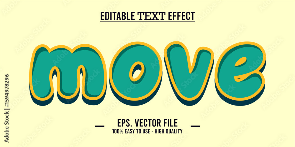 Poster move editable text effect concept