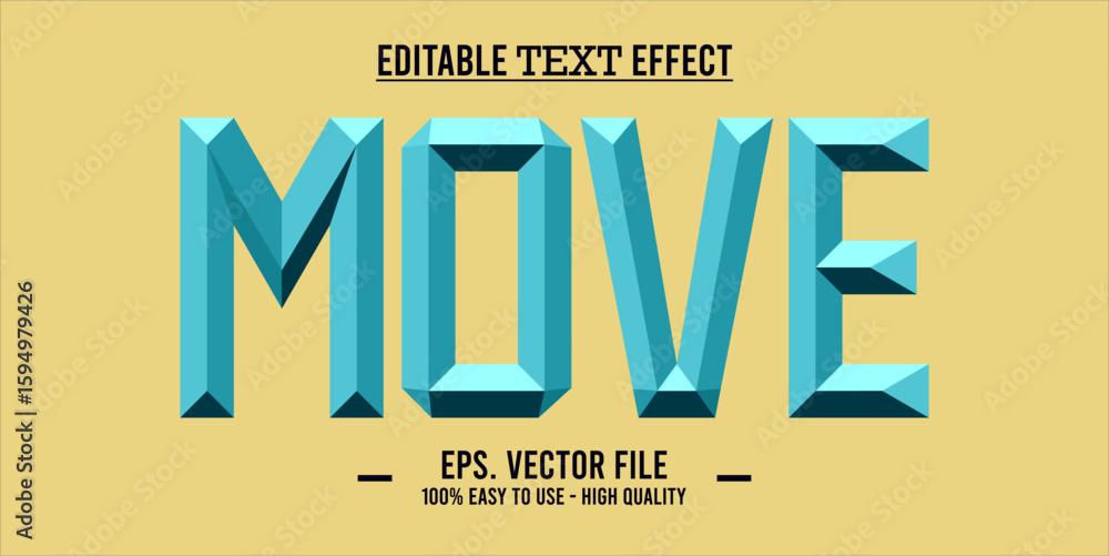 Poster move editable text effect concept