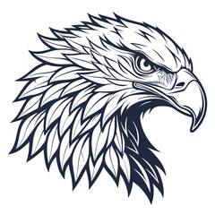 Obraz premium Griffin head with detailed feathers and fur, isolated on a clean background for fantasy creatures.