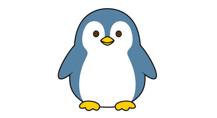 Cute Cartoon Penguin with Simple Design