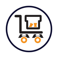 truck, hand, trolley, hand truck icon