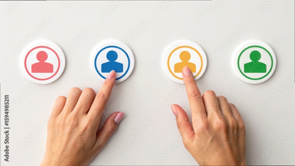 Poster organizing icons into circles for effective segmentation strategies