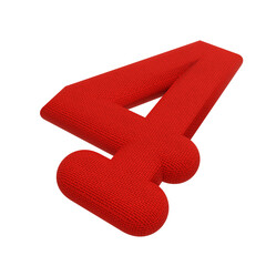3D render image. Cloth number letter 