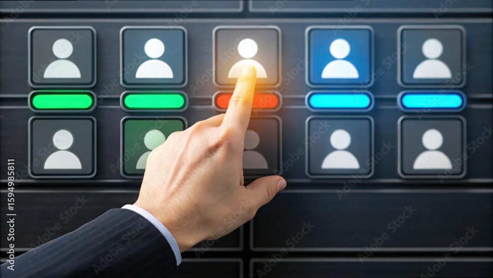 Poster color coded button selection by customer for service options