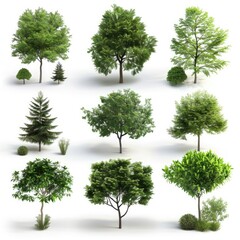 Obraz premium Forest Plant Group Isolated on White