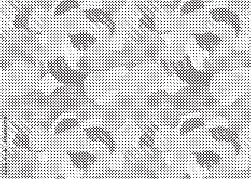 Poster abstract halftone seamless camouflage pattern. repeating digital dotted hexagonal camo military text