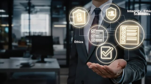 Conceptual image showcasing integrity ethics and standards for business success and trust