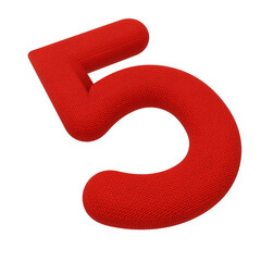 3D render image. Cloth number letter 