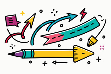 vector illustration of colorful pencils