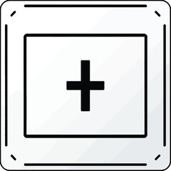 Fototapeta premium Simple Add Button Icon Illustration Clean Minimalist Style Addition Symbol For User Interface Design And Graphic Elements Featuring A Black Plus Sign On A White Background Within A Rounded Frame
