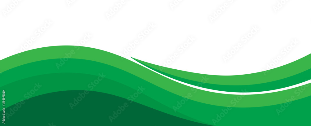 Poster vector green line background curve element with white space for text and message design, overlapping