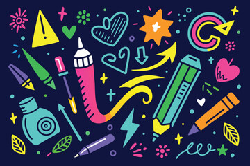 collection-of-highlighter-style-doodles---freehan.eps