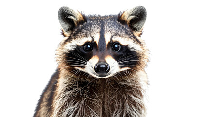 Obraz premium Majestic Raccoon in a Stunning Portrait , isolated on white background PNG