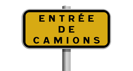 Panneau Entrée de Camions, Signalisation Routière pour Zones de Livraison et Accès Spécifique