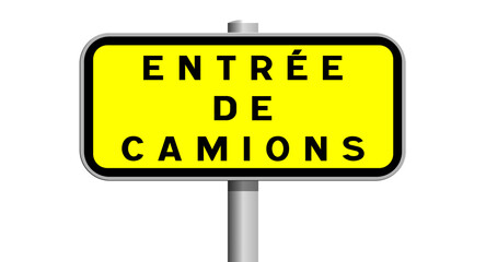 Panneau Entrée de Camions, Signalisation Routière pour Zones de Livraison et Accès Spécifique