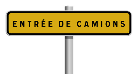 Panneau Entrée de Camions, Signalisation Routière pour Zones de Livraison et Accès Spécifique