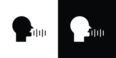 Voice control icon concept. silhouette icon.