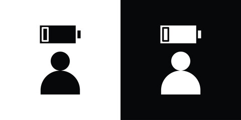 Tired person icon concept. silhouette icon.