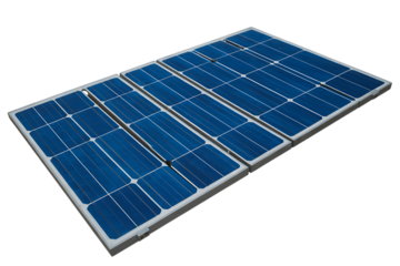 Solar panel array isolated on transparent background