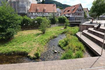 Blick auf den Fluss Alb im Kurpark von Bad Herrenalb
