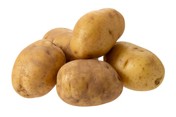 Pile of fresh potatoes isolated on transparent background