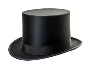 Classic black top hat with ribbon