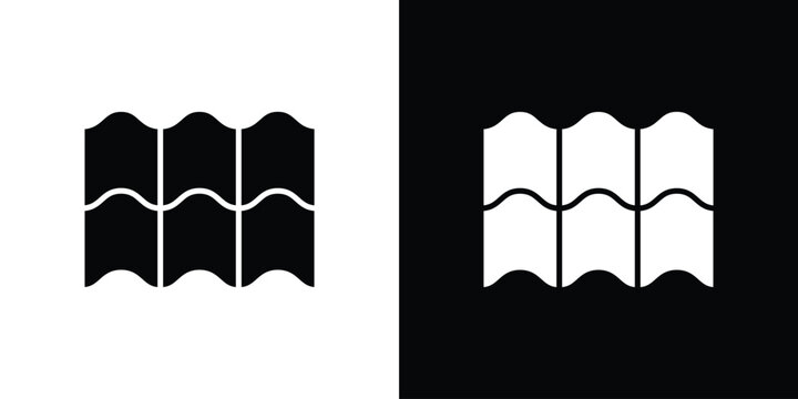 Roof tile icon concept. silhouette icon.