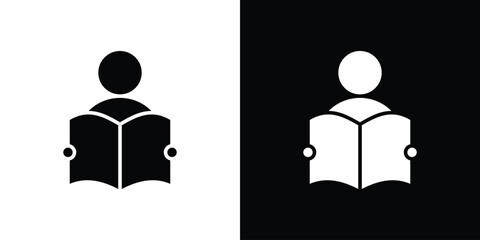 Reading icon concept. silhouette icon.