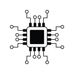 Fototapeta premium semiconductor glyph outline icon with white background vector stock illustration