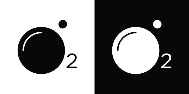 Oxygen O2 icon concept. silhouette icon.